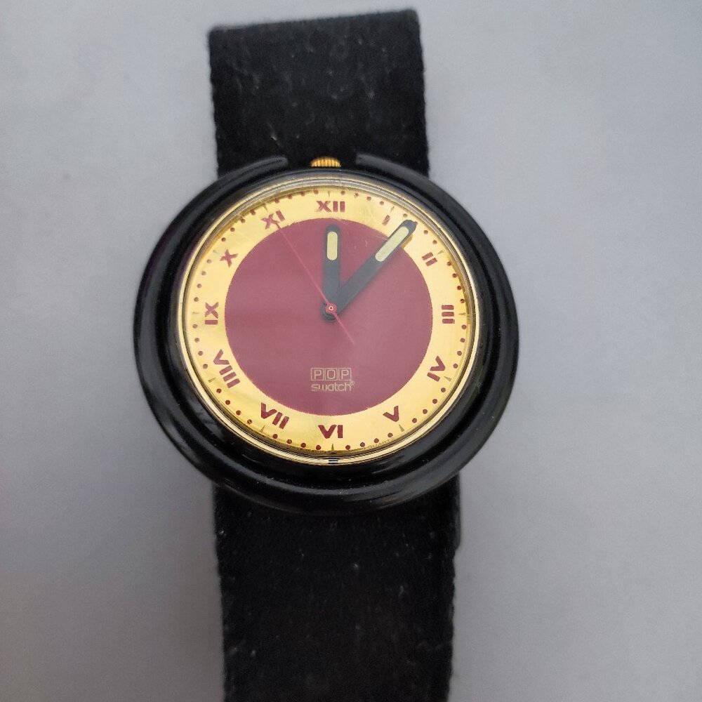 Vintage Swatch Pop PWB160 "Red Velvet" Watch